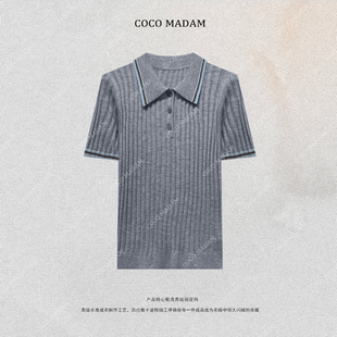 NIUNIU ·T-2326 早春翻领短袖时尚毛织简约短袖百搭上衣