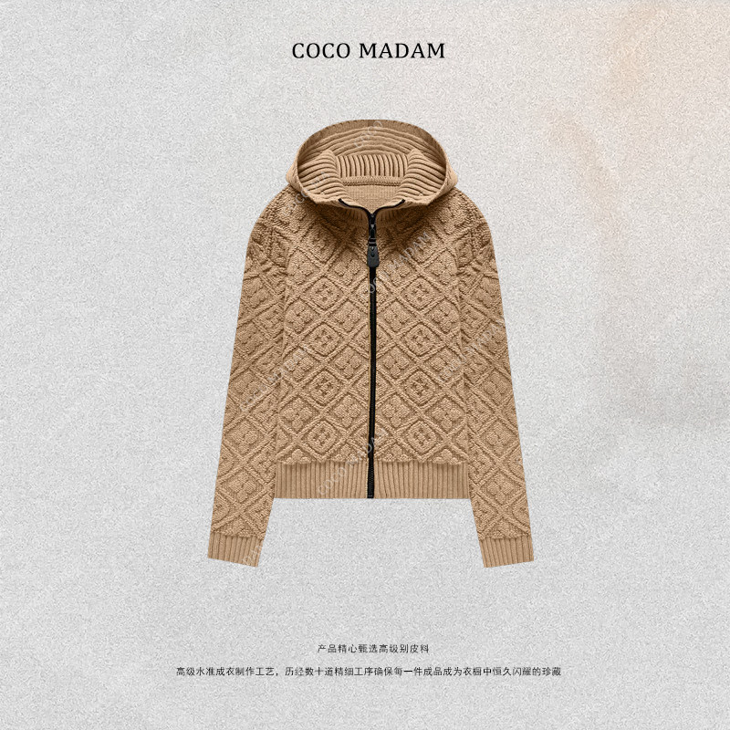 NIUNIU ·T-1911 连帽款老钱风短拉链外套气质女士帽衫,女装/女士精品,毛针织衫,淘宝优惠券,粉丝福利购,淘宝优惠卷