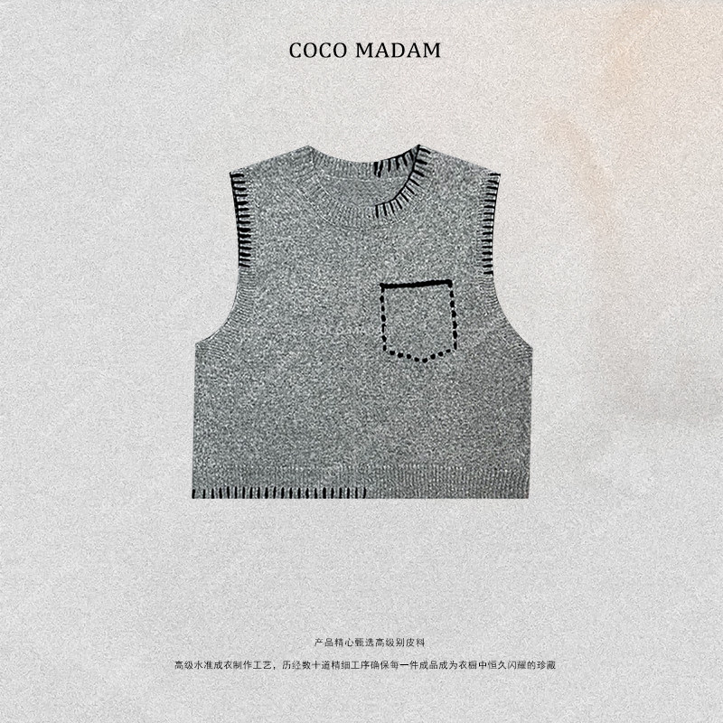 NIUNIU · Niu-330 精细羊毛羊绒设计感时尚百搭羊毛马甲