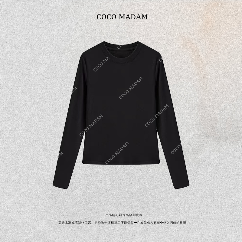 NIUNIU ·T-1605 常规款纯色T恤打底衫女圆领宽松型长袖