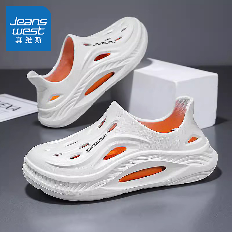 真维斯踩屎感洞洞鞋男夏季2025新款外穿开车钓鱼涉水防滑防臭凉鞋