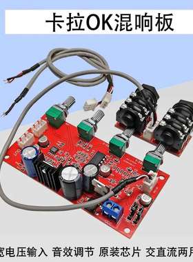 CD2399卡拉OK话筒板混响模块带运放前级放大动圈驻极体咪头通用