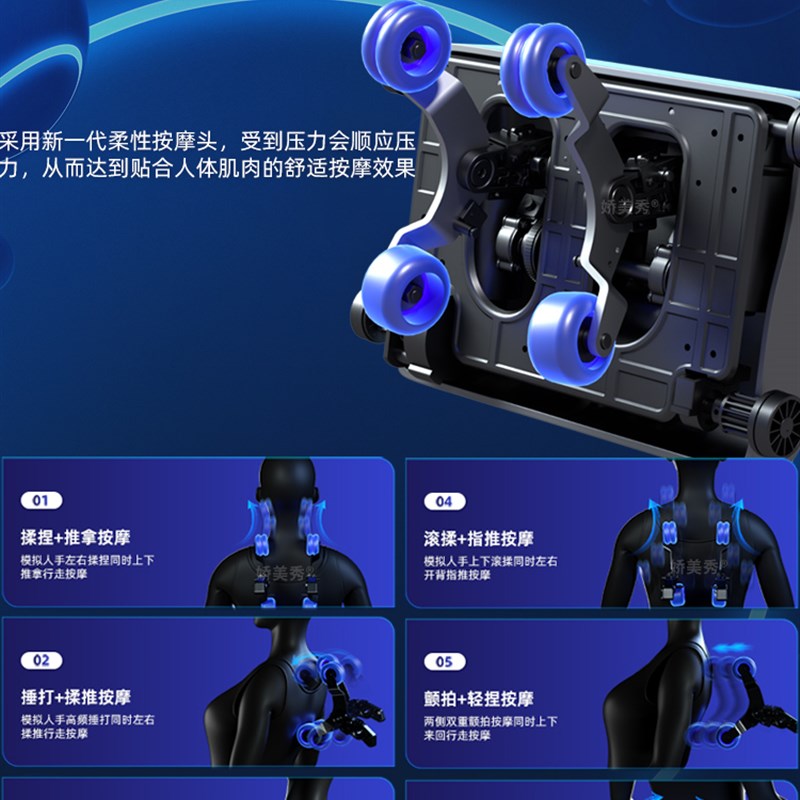 智能电动按e摩洗头床理发店专用全自动水循环熏蒸头疗床发廊美发