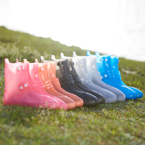 防雨鞋套耐e磨防滑加厚胶鞋防水套水鞋男女下雨靴长筒雨靴套仿硅