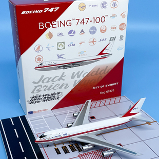 NGT 1:400波音原厂B747-100客机博物馆涂装N7470飞机模型合金摆件