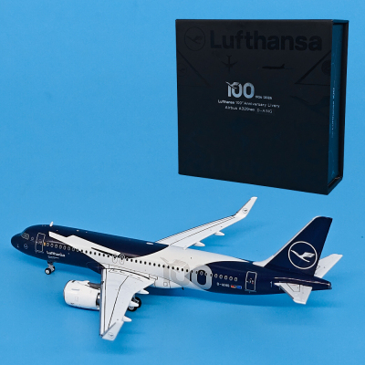 HX 1:400汉莎航空空客A320neo客机D-AING D-AIND合金收藏摆件