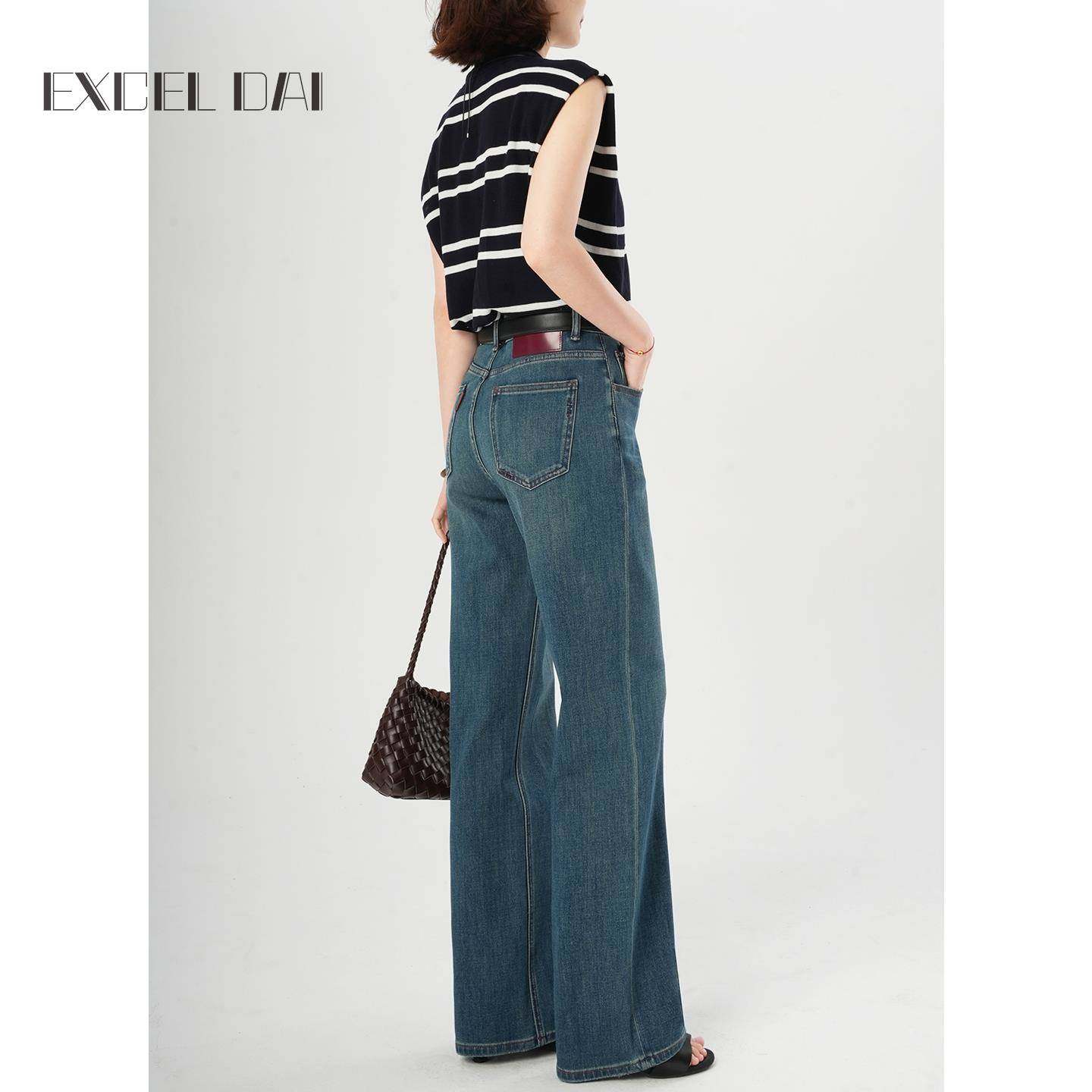 直筒牛仔裤女2025新款秋季高腰宽松慵懒风美式复古小个子阔腿裤子