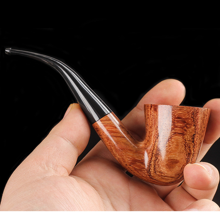 花梨木烟斗旱烟斗实木烟丝斗便携手工烟袋锅烟丝烟具男士随身烟嘴