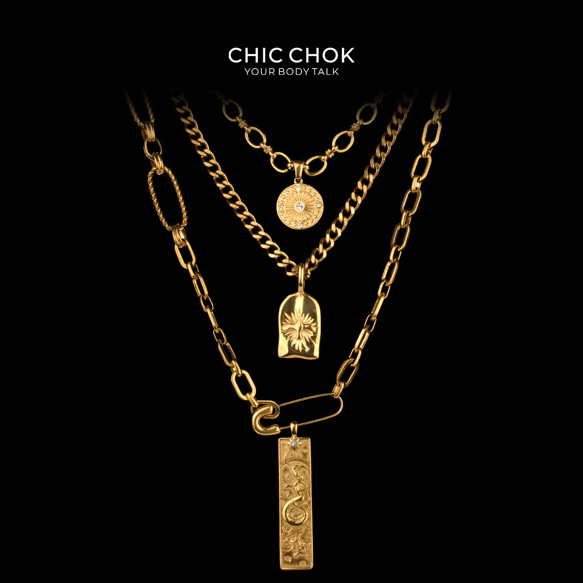 CHICCHOK金链星章摩羯座项链
