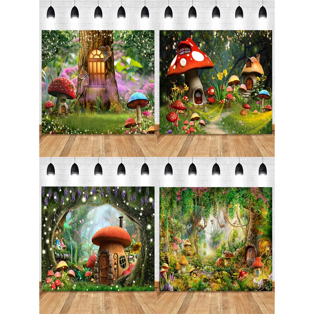 新款儿童梦幻森林拍照背景布影楼家用室内宝宝照相摄影数码写真布