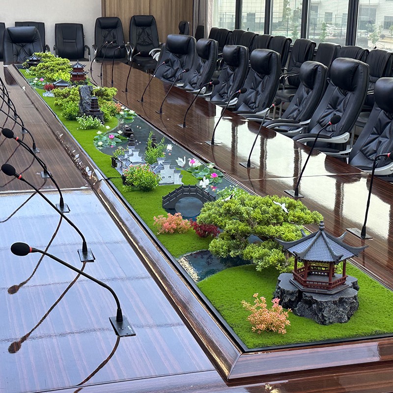 大型长桌会议桌花微景观餐桌装饰摆件自助餐台定制高档西餐桌摆台