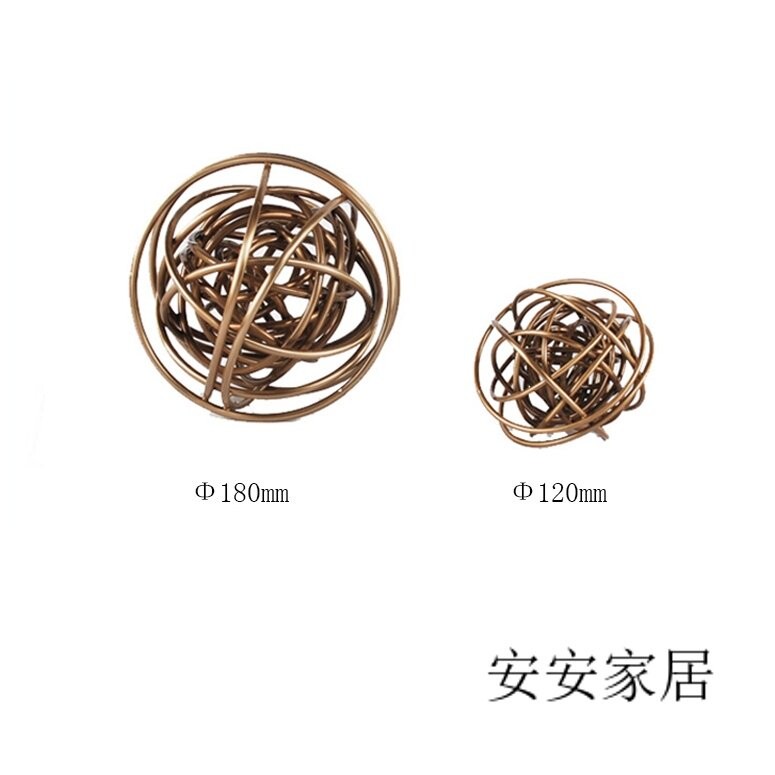 不锈钢铜色摆件球奢华约欧式装饰样板房装饰金属球刺球软装装饰品