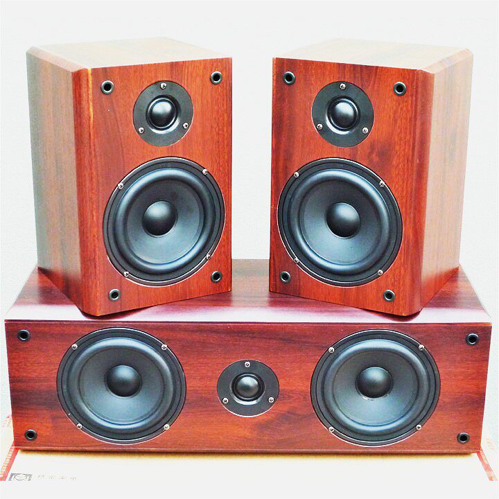 5寸中置+环绕3件套音箱 Hifi中环箱 木质中置音箱 被动环绕音响