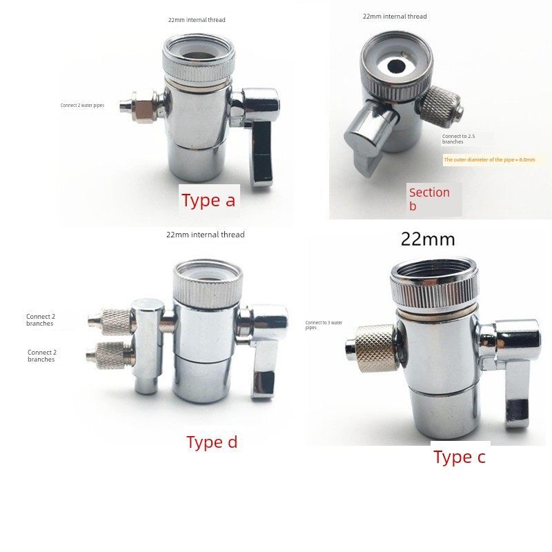 净水器切换器 厨房台上过滤器进水开关2分双切3分内螺纹22mm球阀
