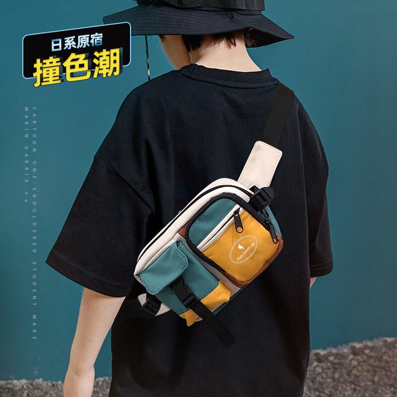 网红儿童包包斜挎包男童帅气小胸包时尚百搭韩版单肩腰包零钱包潮