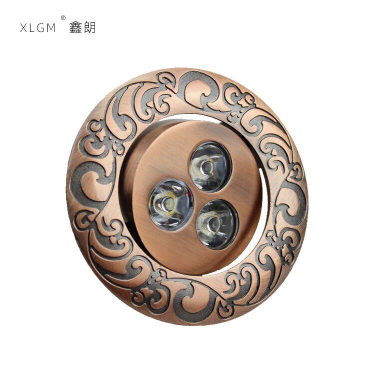 欧式仿古LED射灯3W 中式美式客厅LED天花灯吊顶灯牛眼灯背景墙灯