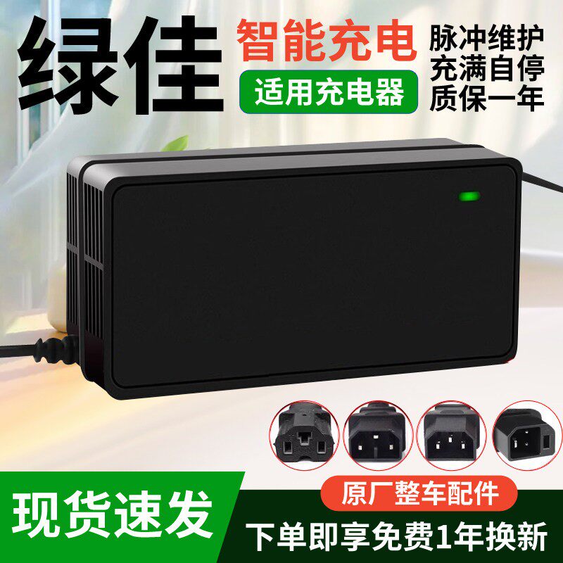 适用绿佳电动车电瓶车载充电器48V12AH60V20AH72V30AH64V电动自行