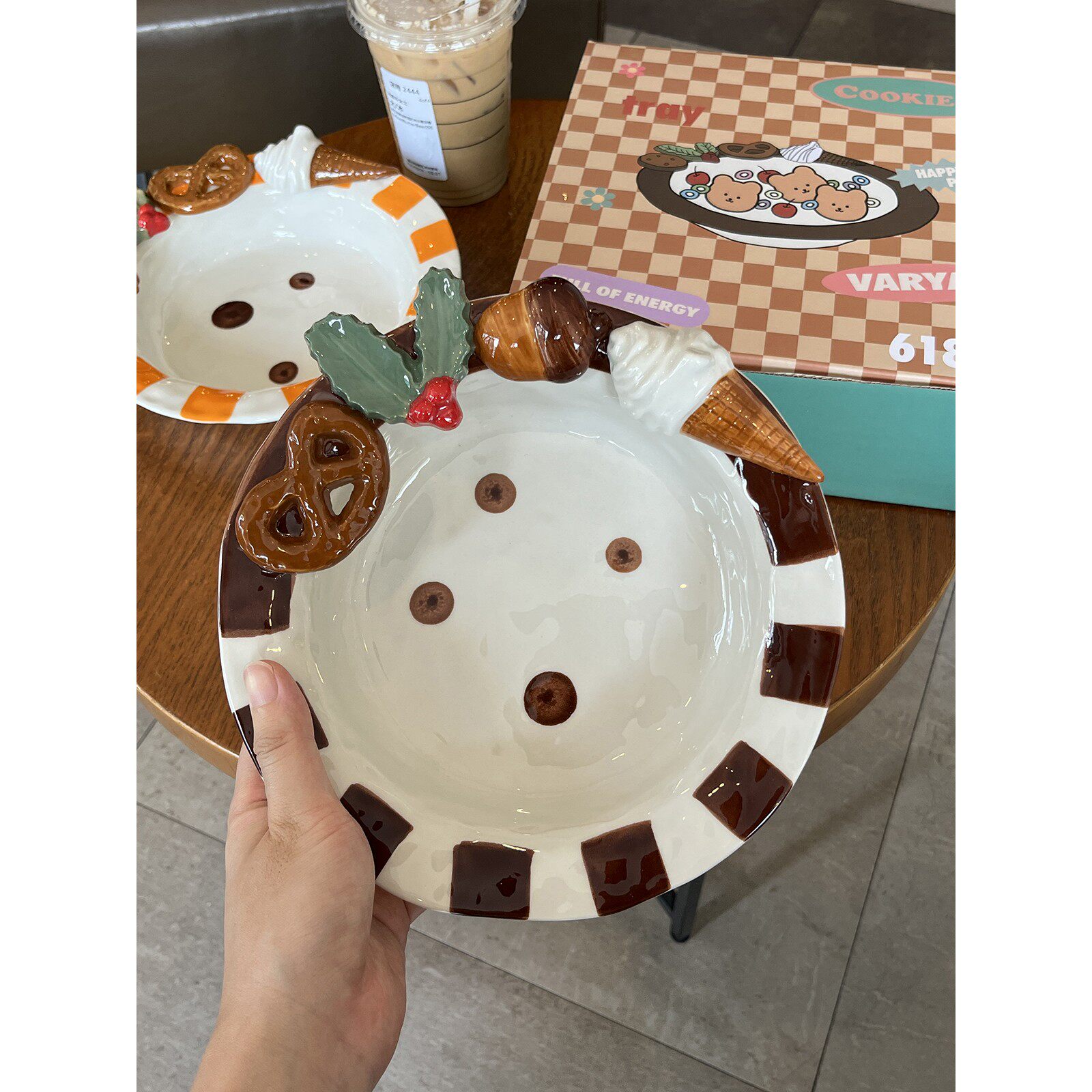 Endless stars 韩国ins釉下彩陶瓷盘子菜盘手作饼干餐具家用可爱