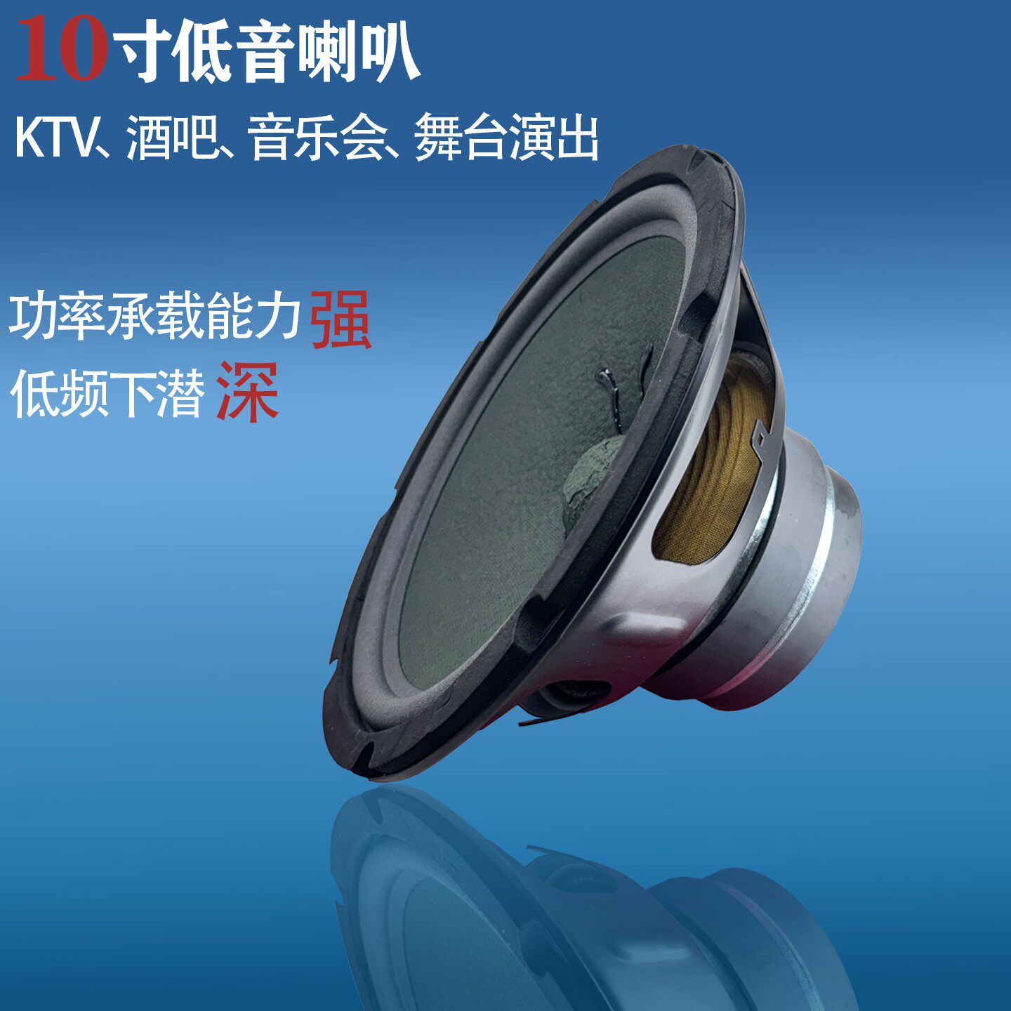 10寸音箱喇叭 KTV卡包扬声器泡沫边51芯大功率双磁