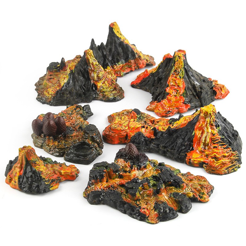 新品仿真火山爆发模型套装桌面场景摆件科教儿童玩具