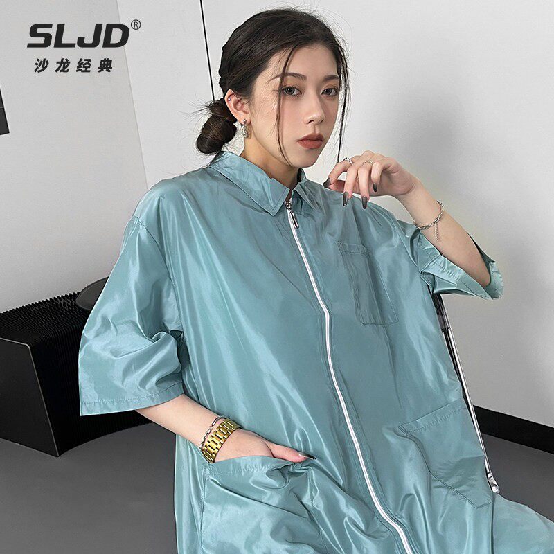 高档不沾发美发工作服发廊剪发中小工服理髲宠物店宽松围裙