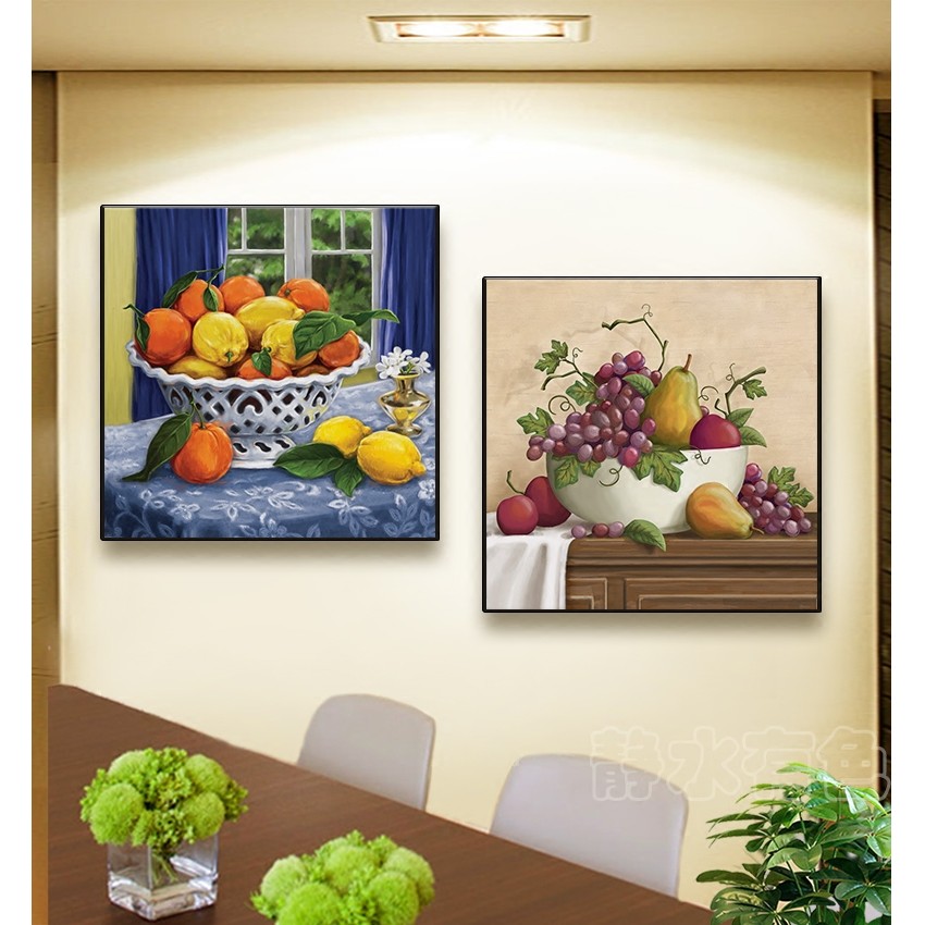 餐厅装饰画简约现代茶餐厅酒楼壁画厨房瓷砖水果贴画饭厅挂画单幅