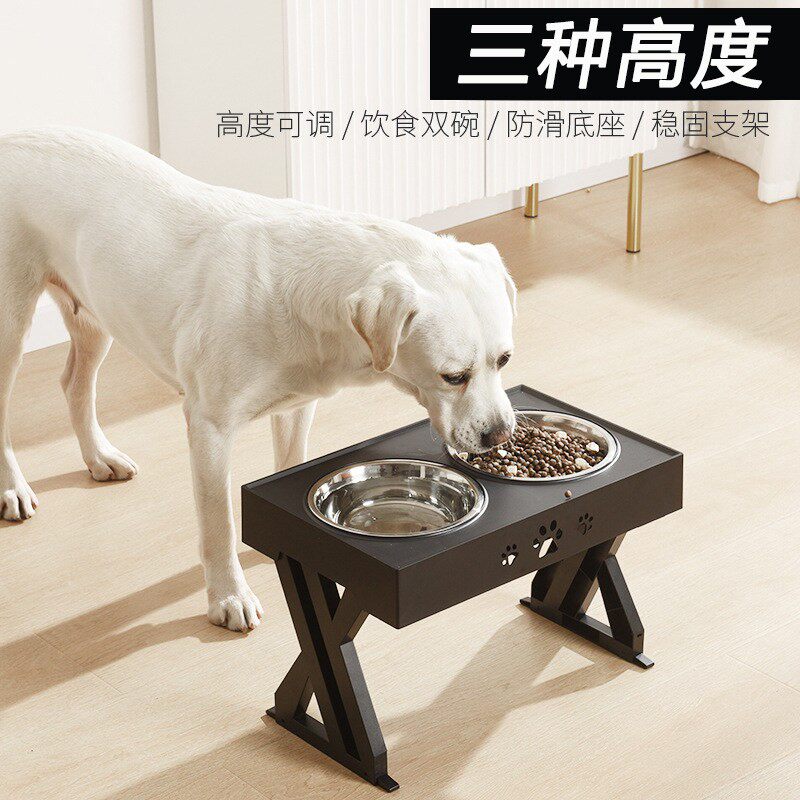 高度可调节狗碗架中大型犬大狗饭碗双碗狗狗食盆水盆保护颈椎