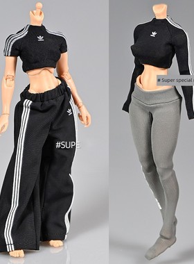 1/12兵人衣服配件蜗之壳机娘服饰潮流人偶紧身T恤上衣运动裤长裤