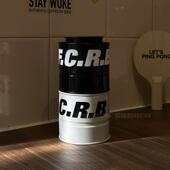 潮牌FCRB余文乐叠叠高圆形马口铁盒密封茶叶罐储存咖啡豆纯色金属