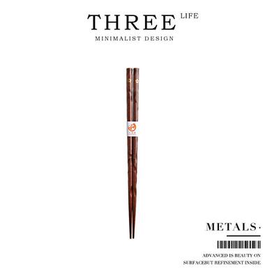 Tlife·Metals·筷子实木尖头日式高档风家用防滑一人一筷 | 金樱