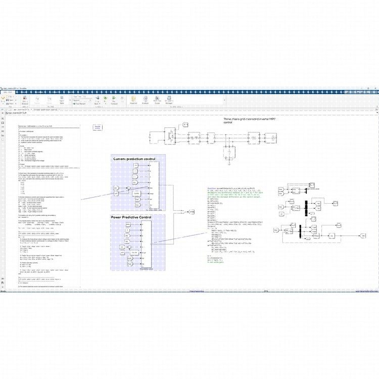 Three phase grid nverter MPC control matlab simulink