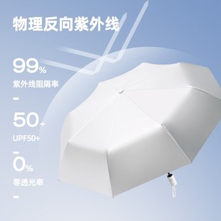 晴雨两用防晒防紫外线W折叠女太阳伞 钛银全自动超强防晒upf50