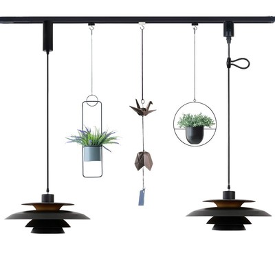 艾明丽2线挂钩吊灯转轨道灯移位神器植物装饰挂射灯挂路轨道