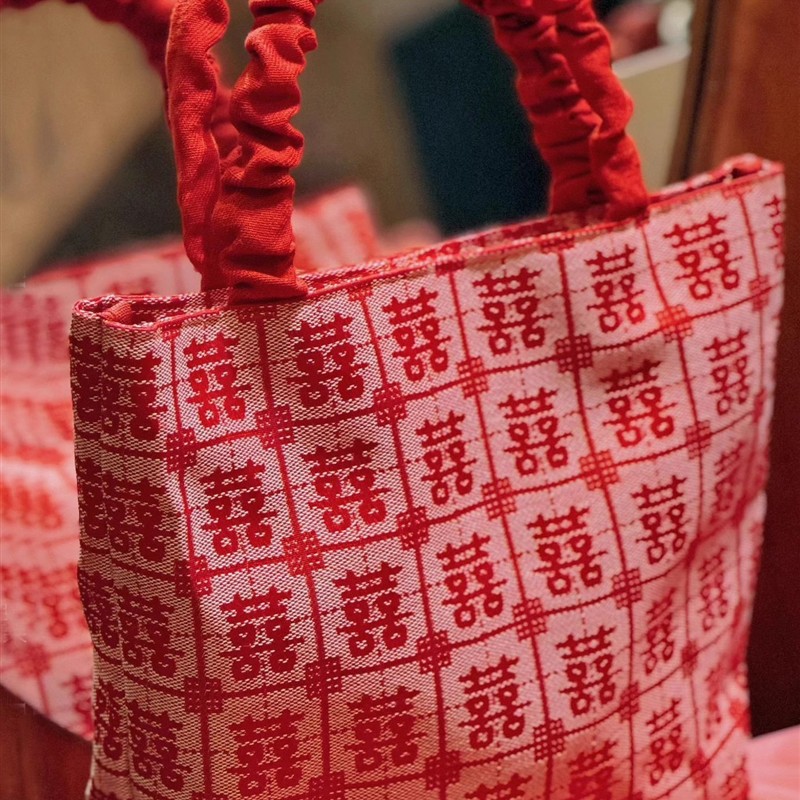 水桶包婚包女伴手礼红色包包手工托特包伴娘手提托特包结婚包包女