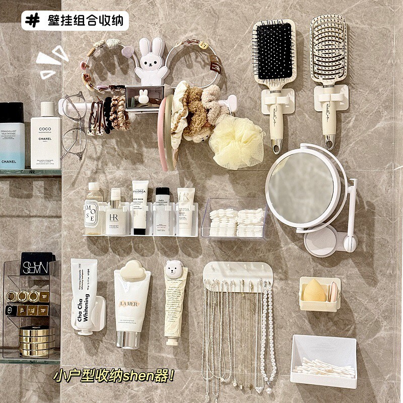 浴室壁挂式收纳盒置物架牙膏牙刷架发饰发箍收纳架简约卫生间厕所