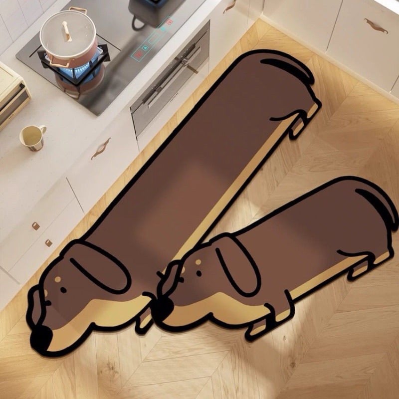 厨房地垫卡通硅藻泥家用吸水吸油速干脚垫防滑防摔加厚门垫