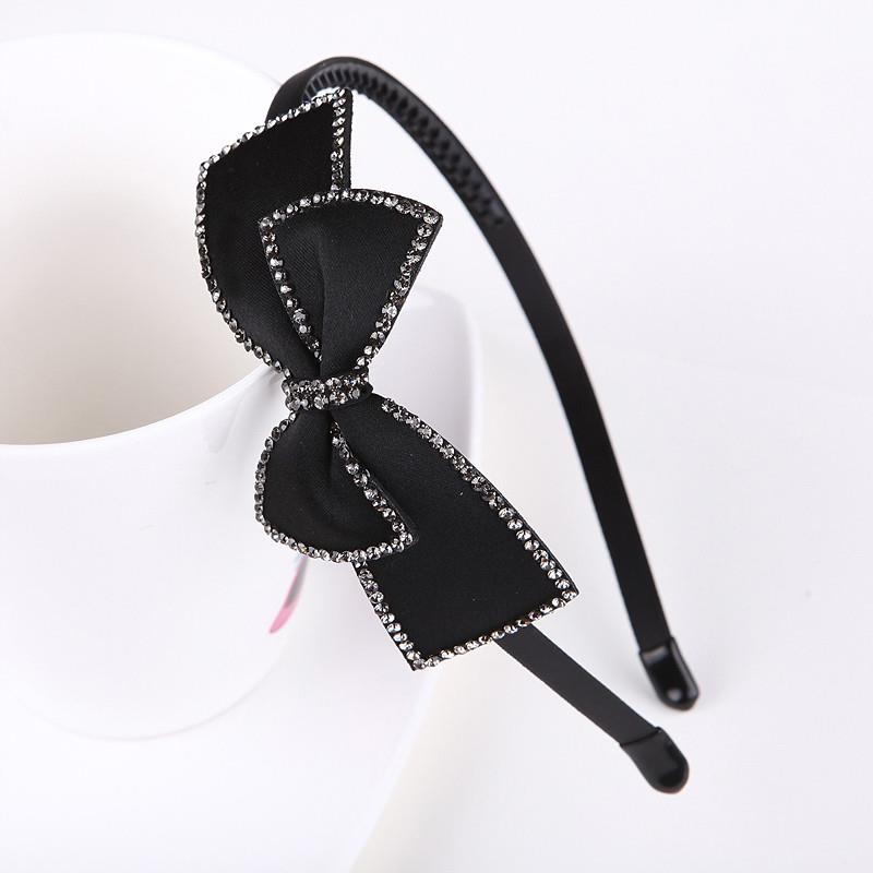 发饰新款布艺蝴蝶结水钻发箍镶钻头饰带齿防滑压发捷克钻发卡
