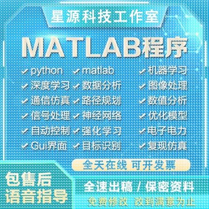Matlab代编程序python深度机器学习神经网络图像处理通信彷真算法