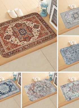 Mercado Libre门口地垫卧室法兰绒地垫几何跨境防滑床边地垫吸水