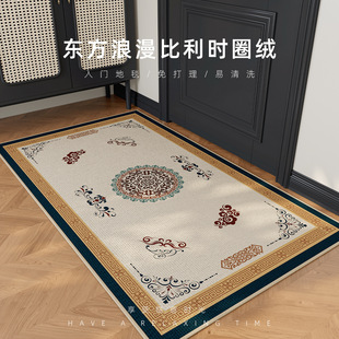 跨境出口东南亚新中式感入户门地垫进门耐脏脚垫玄关入门地毯入户