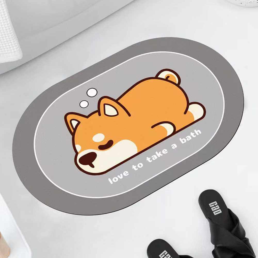 葡萄牙耐脏地垫速防滑浴室干卡通泥脚垫吸水硅藻门口