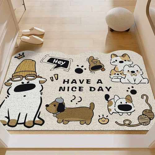 地垫裁剪卡通可垫圈地家用门口进冲洗小狗入户脚垫耐磨丝可玄关