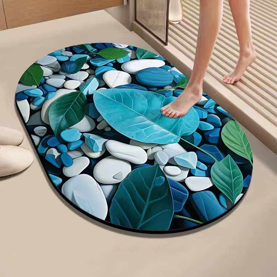 门浴室软地硅藻防滑垫子卫浴脚垫垫垫地毯吸水门口泥厕所卫生间