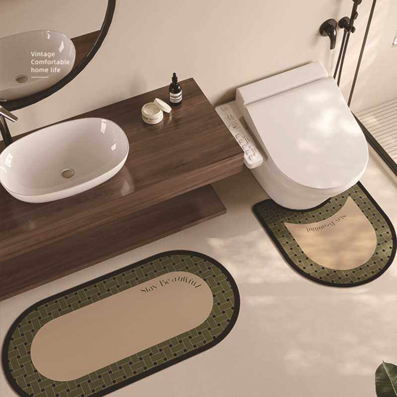 毯半圆家三件套洗手台门口速干入户门地垫浴室脚垫现代轻奢
