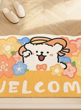 爱尔兰家用入户门线条进门脚垫小狗卡通地垫地毯裁剪灰玄关可蹭丝