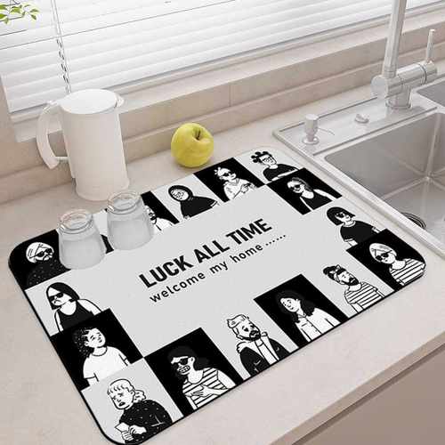 巴西垫沥水裁剪吧台餐具可皮革垫吸水洗碗碗筷水杯垫厨房控台面桌