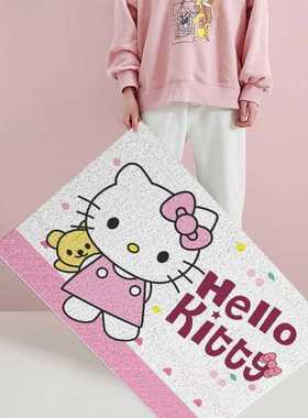 Newegg门口垫脚凯蒂HelloKitty家用地垫入户门裁剪可地垫垫门猫丝