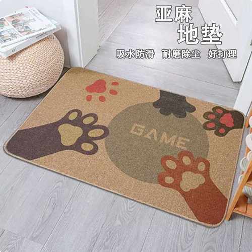 丹麦地垫大门口垫子防滑入门橡胶客厅脚踏亚麻脚垫编织地毯垫进门