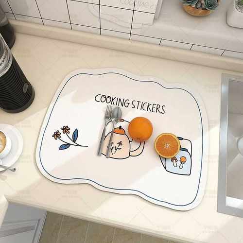 Game可爱垫垫打理好卡通沥水防滑台面家用厨房隔热免洗硅藻防烫泥
