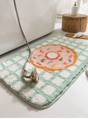 Cdiscount浴室毛不地垫防滑家用羊绒卫浴掉色吸水风INS地垫不掉